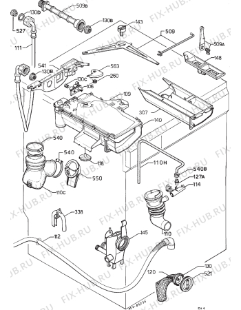 Взрыв-схема стиральной машины Electrolux WH4555T - Схема узла Hydraulic System 272